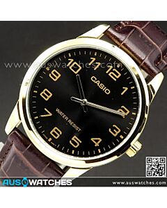 Exclusive PayPal Offer Casio Quartz Easy to Read Gold Black Unisex Watch MTP-V001GL-1B, MTPV001GL