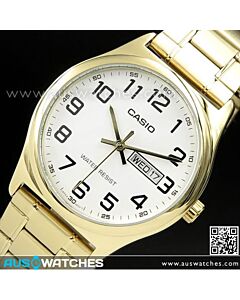 Casio Quartz Day Date Gold Mens Watch MTP-V003G-7B, MTPV003G