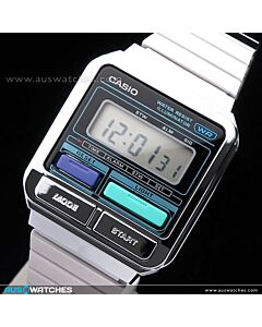 Casio Retro-Inspired Chrome Plated Digital Watch A120WE-1A