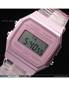 Casio Transparent Pink Digital Unisex Watch F-91WS-4D