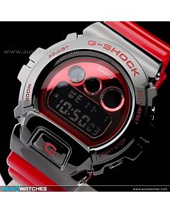 Casio G-Shock Black Red Stainless Steel Case Sport Watch GM-6900B-4, GM6900B