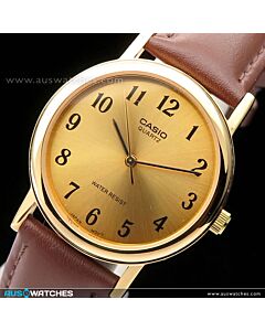Casio Unisex Golden Analogue Quartz Watch MTP-1095Q-9B1, MTP1095Q