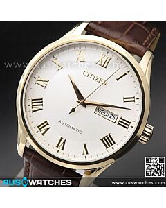 Citizen Rose Gold Calf Leather Automatic Mens Watch NH8363-14A