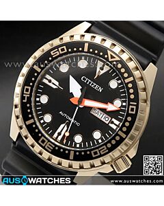 Citizen Automatic 100m Rubber Strap Rose Gold Sport Watch NH8383-17E