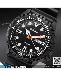 Citizen Automatic 100m Rubber Strap Black Out Sport Watch NH8385-11E