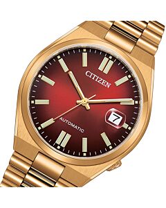 Citizen Automatic Rose Gold Red Dial Mens Watch NJ0153-82X