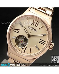 Citizen Automatic Pink Gold Swarovski Ladies Watch PC1003-58X