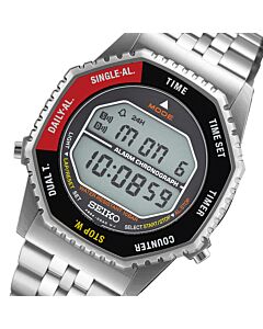 Seiko Rotocall Reissue Black Red Chronograph Digital Watch SMGG19P1