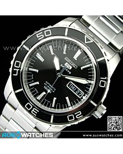 Seiko Mens Automatic Hardlex Crystal Black SNZH55J1 Made in Japan