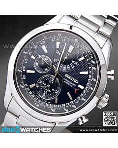 Seiko Chronograph Perpetual Blue Dial Alarm Mens Watch SPC125P1, SPC125