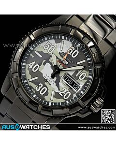 Seiko 5 Automatic Black Camouflage Sports Watch SRP225J1, SRP225 Japan