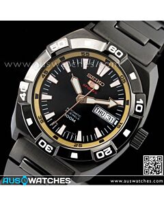 Seiko 5 Automatic Gold Black Mens Sports Watch SRP287K1 SRP287