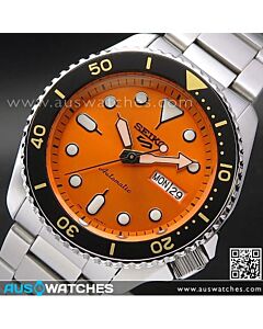 Seiko 5 Sports Orange Dial Stainless Steel 100M Automatic Watch SRPD59K1