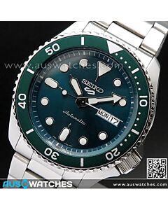 Seiko 5 Sports Green Dial Stainless Steel 100M Automatic Watch SRPD61K1, SRPD61