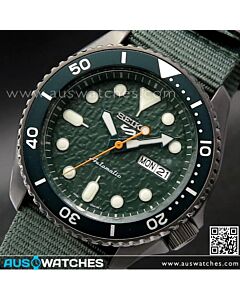 Seiko 5 Sports Green Silicone Strap 100M Automatic Watch SRPD77K1, SRPD77