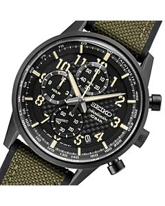 Seiko Lord Chronograph Quartz Black Dial Mens Watch SSB373P1