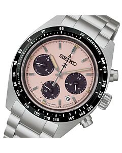 Seiko Prospex Speedtimer Youngtimer Pale Pink Sapphire Glass Watch SSC963P1