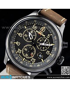 Timex Expedition Field Chronograph Black Dial Brown Leather Strap Men's Watch T49905