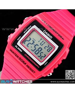 Casio Unisex Alarm Stopwatch Dark Pink Watch W-215H-4AV, W215H