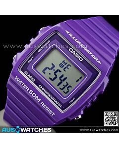 Casio Unisex Alarm Stopwatch Purple Watch W-215H-6AV, W215H