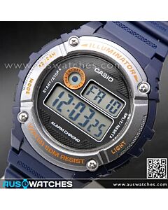 Casio Alarm Stopwatch 50M Digital Watch W-216H-2B, W216H