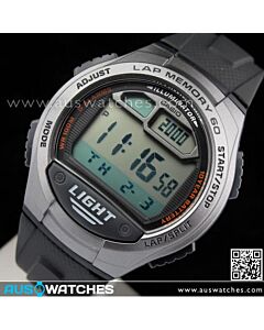 Casio 5 Alarms Lap memory 60 Digital 100M Sport Watch W-734-1AV, W734