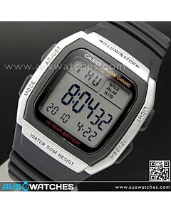 Casio Dual time 50M WR Stopwatch Digital Sport Watch W-96H-1A, W96H