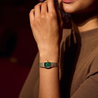 Bulova Goddess of Time Gold Malachite Green Dial Women's Watch 97L184