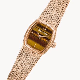 Bulova Goddess of Time Rose Gold Tiger’s Eye Dial Women's Watch 97L185