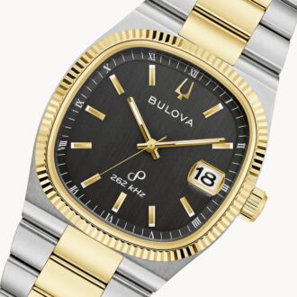 Bulova Super Seville Day-Date 262kHz Frequency Two Tone Watch 98B458