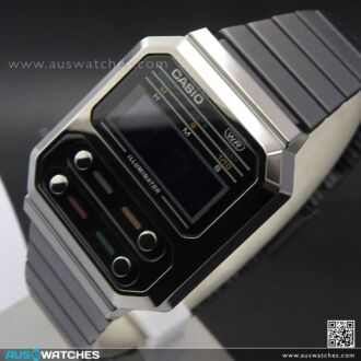 Casio Vintage Gray Ion Plated Watch A100WEGG-1A