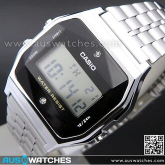 Casio Digital Vintage Natural diamonds Watch A159WAD-1DF, A159WAD