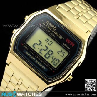 Casio Vintage Retro Alarm Digital Watch A159WGEA-1DF, A159WGEA