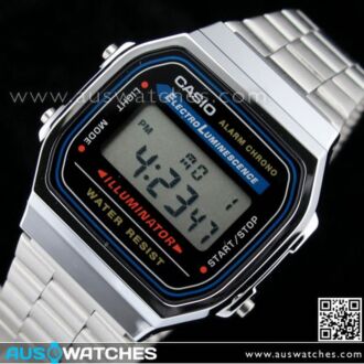 Casio Vintage Retro style Unisex Digital Watch A168WA-1, A-168WA