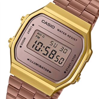Casio Vintage Style Rose Gold Tone Digital Watch A168WECM-5