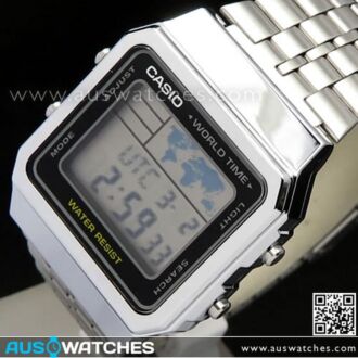 Casio World Time Alarms Digital Watch A500WA-1DF