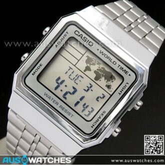 Casio World Time Alarms Digital Watch A500WA-7DF