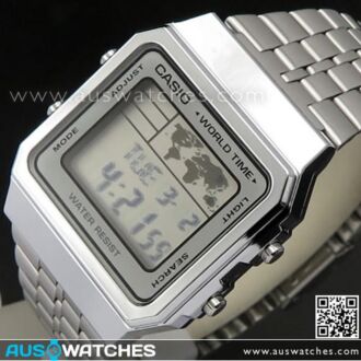 Casio World Time Alarms Digital Watch A500WA-7DF