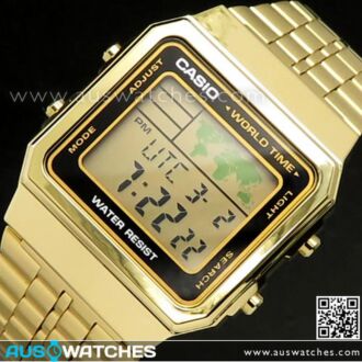 Casio World Time Alarms Digital Watch A500WGA-1DF