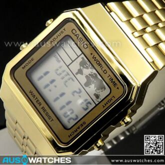 Casio World Time Alarms Digital Watch A500WGA-9DF
