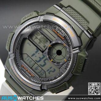 Casio Sporty Digital World Time 100M Digital Watch AE-1000W-3AV, AE1000W