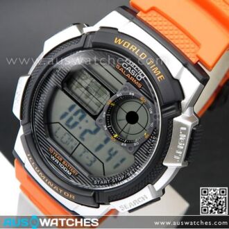 Casio Sporty Digital World Time 100M Digital Watch AE-1000W-4BV, AE1000W