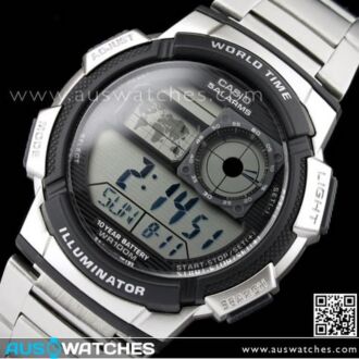 Casio Sporty Digital World Time 100M Sport Watch AE-1000WD-1A, AE1000WD