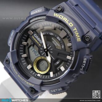 Casio Analog Digital Telememo World time Sport Watch AEQ-110W-2A, AEQ110W