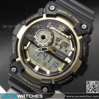 Casio Analog Digital World Time 100M Sport Watch AEQ-200W-9AV, AEQ200W