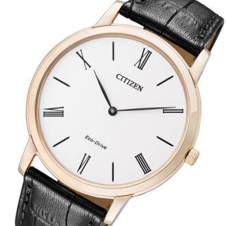 Citizen Eco-Drive Ultra‑slim 39mm Leather Strap Stiletto Watch AR1113-12B