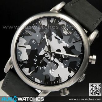 Emporio Armani Camouflage Leather Strap Men Watch AR1816