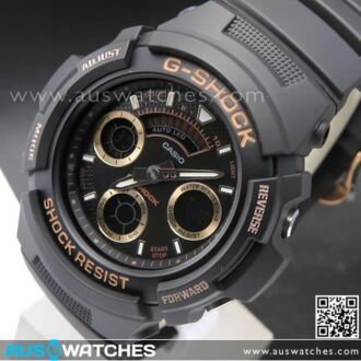 Casio G-Shock Black and Rose Gold Analog-Digital 200m Watch AW-591GBX-1A4, AW591GBX