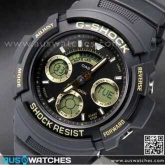 Casio G-Shock Black and Gold Analog-Digital 200m Watch AW-591GBX-1A9, AW591GBX