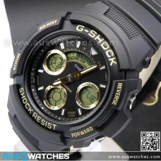 Casio G-Shock Black and Gold Analog-Digital 200m Watch AW-591GBX-1A9, AW591GBX